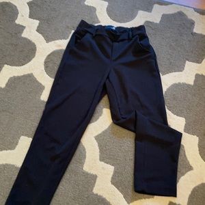 Black stretch elastic waistband trousers